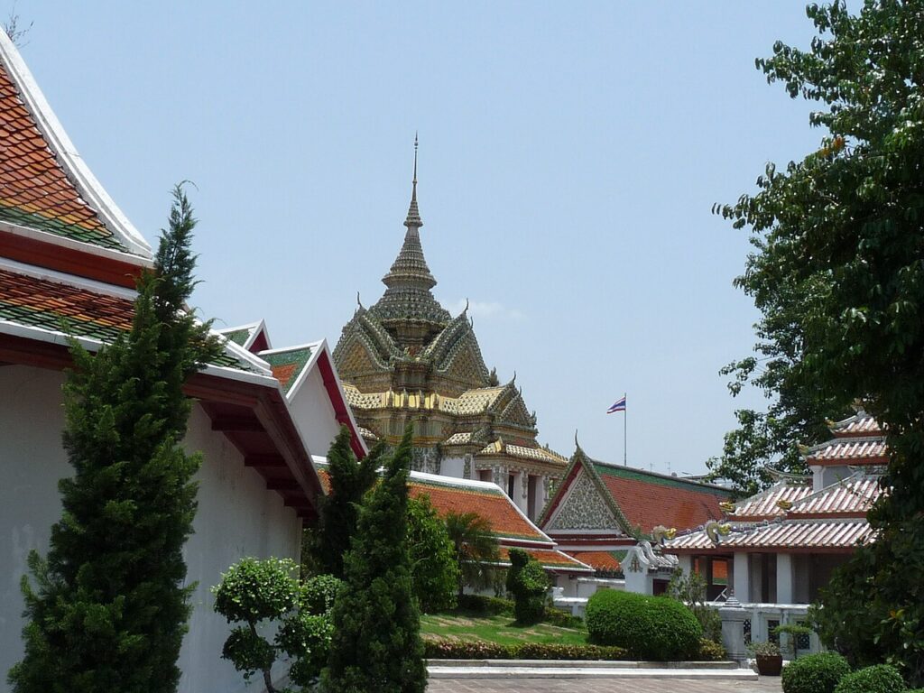 A courtyard at Wat Pho, Bangkok