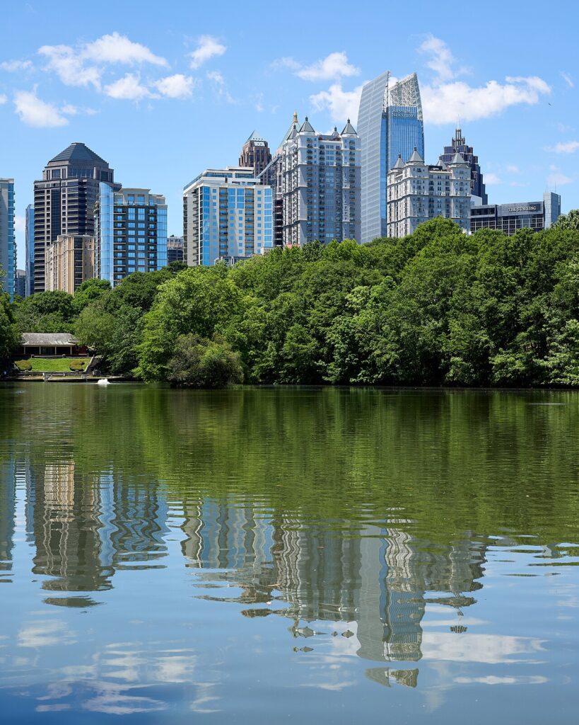 Piedmont Park and the Midtown skyline
